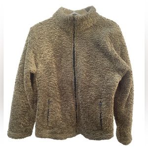 Made in USA🇺🇸 Gorgeous Army Green Fitted Fleece Jacket Black Diamond M